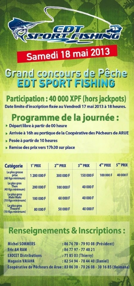 Grand Concours de pêche Tahiti Nui Va'a 2013