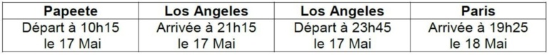 Changement d'horaire sur le vol AIR France à destination de LAX/ Paris du 17 mai