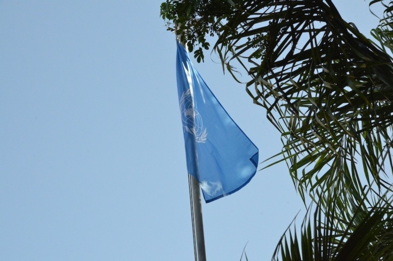 Le drapeau de l'ONU hissé à la Présidence de Polynésie