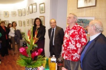 Inauguration de l' exposition-vente d’œuvres de Jaques Boullaire  à la Délégation de la Polynésie française