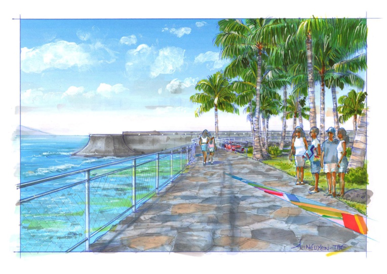 Une promenade piétonne à Motu Uta Une promenade piétonne à Motu Uta