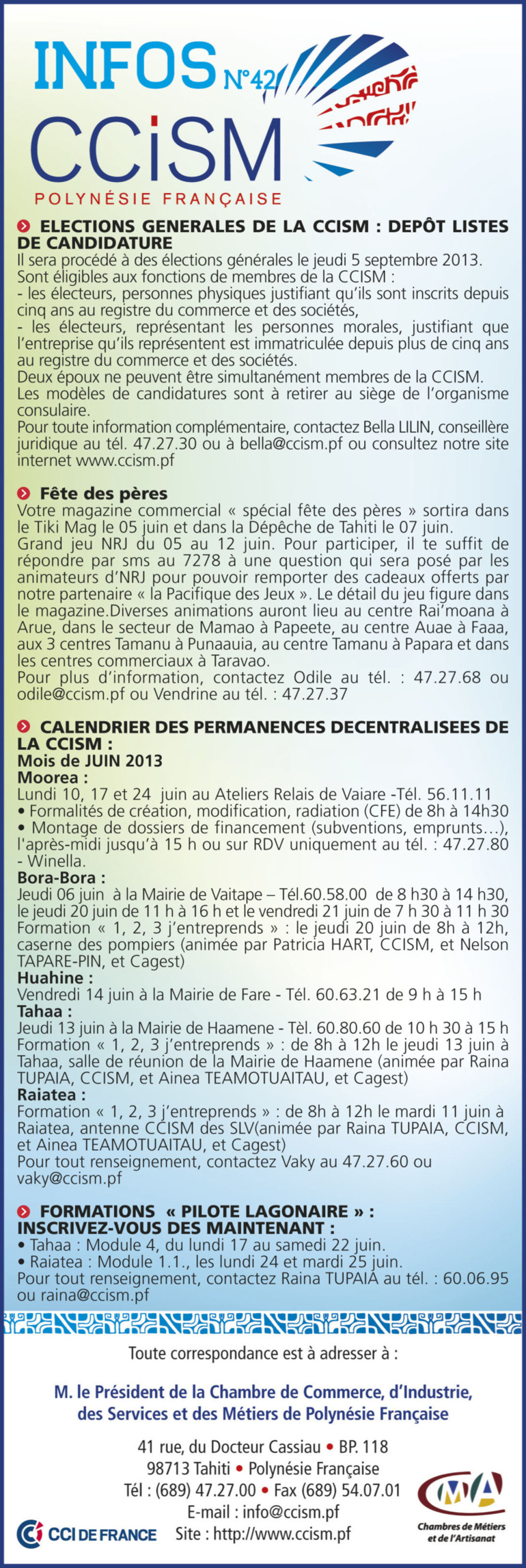 Infos CCISM N°42 Infos CCISM N°42