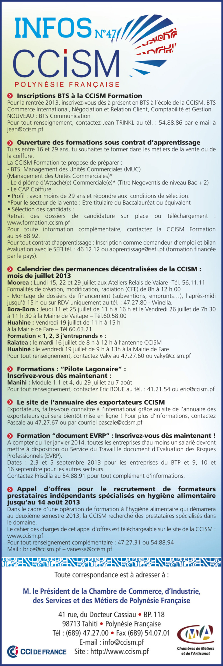 Infos CCISM N°47 Infos CCISM N°47