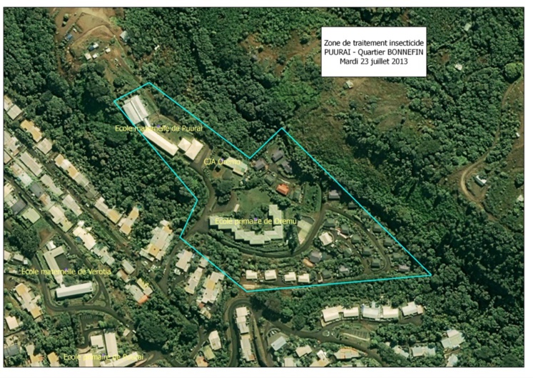 Lutte contre la dengue - pulvérisations ce mardi 23 juillet à Puurai Lutte contre la dengue - pulvérisations ce mardi 23 juillet à Puurai