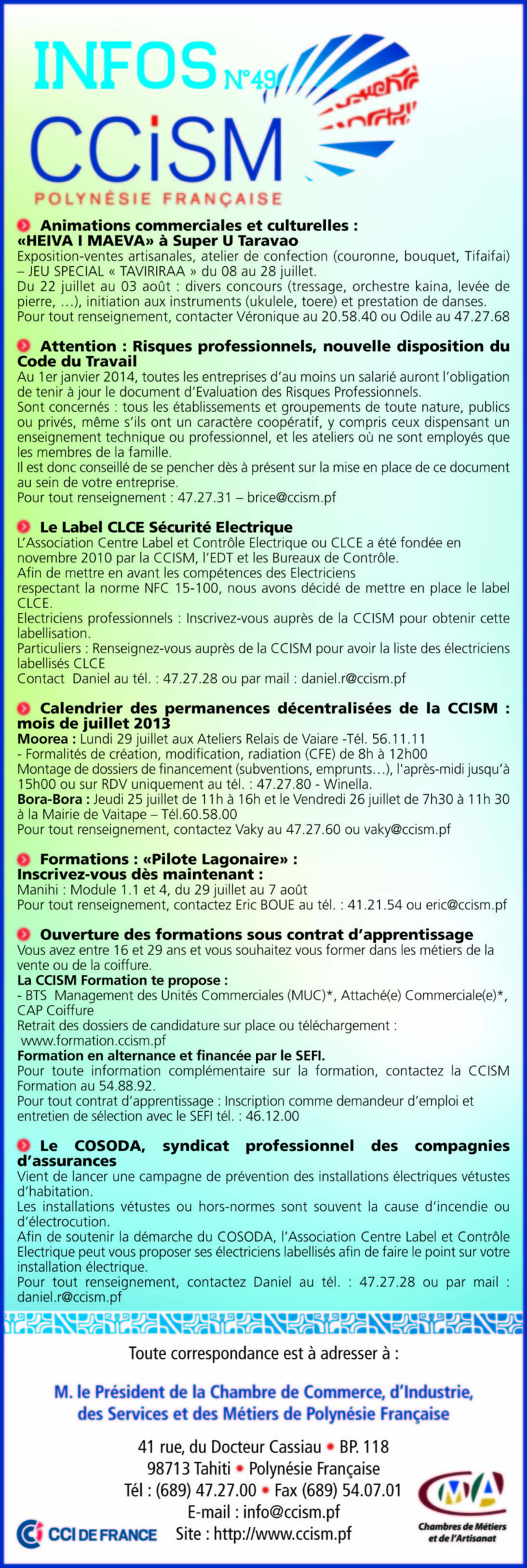 Infos CCISM N°49 Infos CCISM N°49