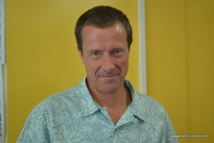 Nicolas Bourlon lors d'une rencontre au siège de Tahiti Infos à Papeete