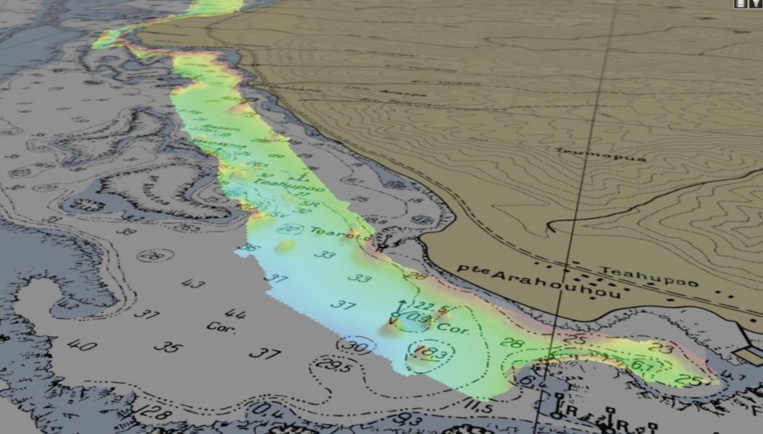 Le lagon de Teahupoo sous l'œil des hydrographes pour les JO 2024 Le lagon de Teahupoo sous l'œil des hydrographes pour les JO 2024