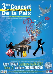 Concert de la paix 3ème édition organisé par le Club Soroptimist de Tahiti et le Conservatoire