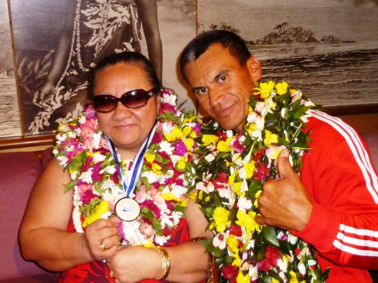 Avec Henirette KAMIA, Présidente de la Fédération Polynésienne de Sports Adaptés et Handisport (FPSAH)