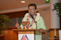 Christophe Plée durant son discours d'investiture.