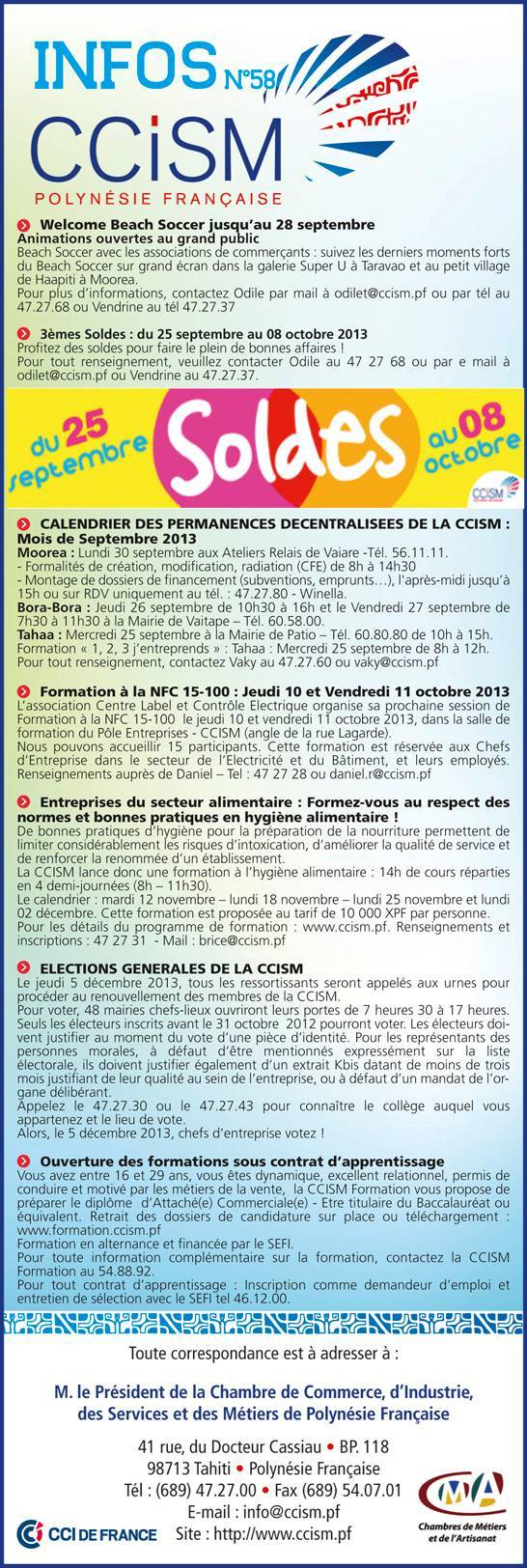 Infos CCISM N°58 Infos CCISM N°58