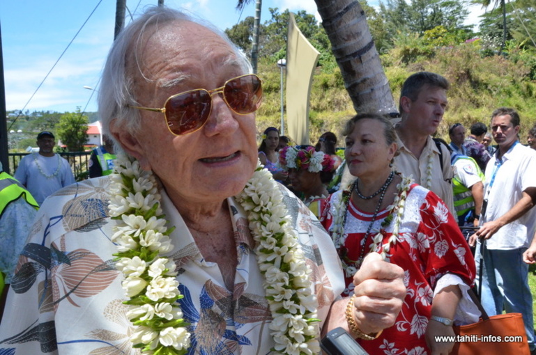 Gaston Flosse, vendredi 27 septembre au belvédère du Tahara'a