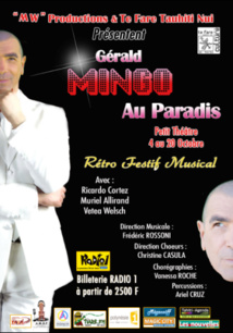 Nouveau spectacle de Gérald Mingo: "Gérald Mingo au Paradis"