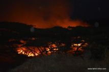 Incendie de broussaille à Huahine