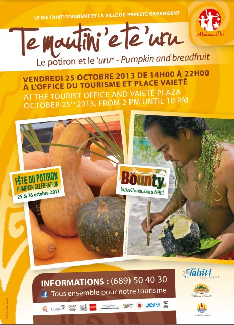Mahana Pae vendredi 25 octobre autour du thème "Te mautini 'e te 'uru – Le potiron et le fruit de l'arbre à pain"