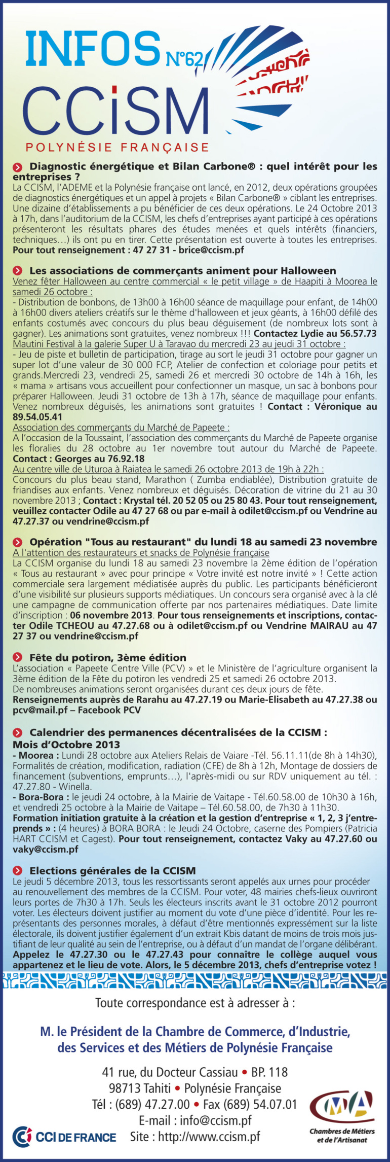 Infos CCISM N°62 Infos CCISM N°62