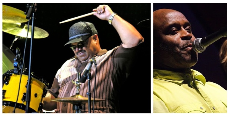 De gauche à droite, Dennis Chambers et Tony Lindsay, deux piliers du groupe de Carlos Santana. De gauche à droite, Dennis Chambers et Tony Lindsay, deux piliers du groupe de Carlos Santana.