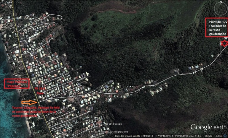 Plan de la vallée de la Papehue, à Paea.