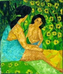 "Te metua Vahine e te tama" peinture Jean-Luc Painting "Te metua Vahine e te tama" peinture Jean-Luc Painting