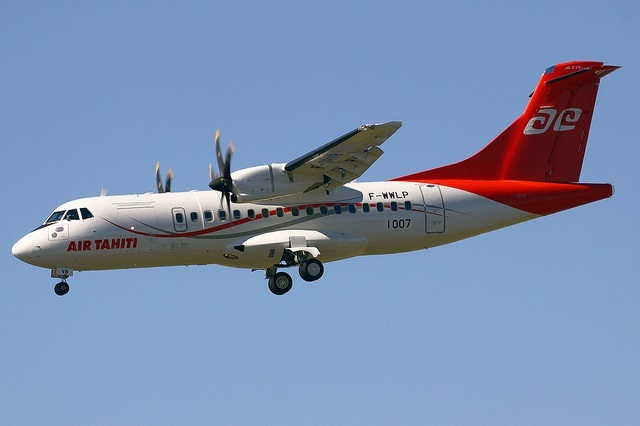 Le nouvel appareil d'Air Tahiti, un ATR-42 600 en septembre dernier lors d'un vol d'essai à Toulouse.