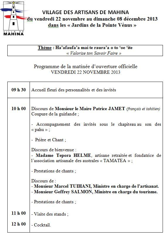 Mahina prépare sa "Quinzaine des artisans" à la Pointe Vénus