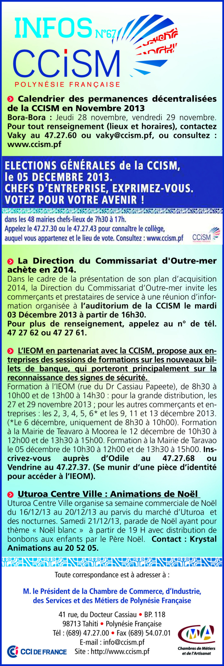 Infos CCISM N°67 Infos CCISM N°67