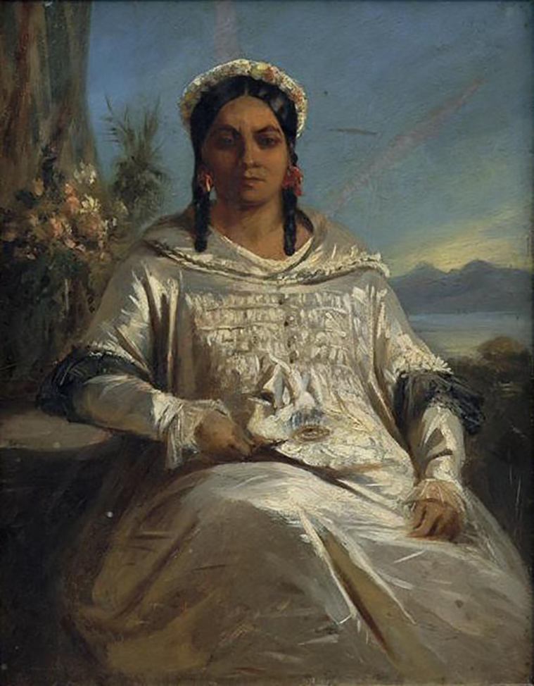 Ce portrait de la reine Pomare IV est dû à Charles Giraud et date de 1852. Elle reçut de fort courtoise manière Jean-Baptiste Cécille lors de son passage à Tahiti.