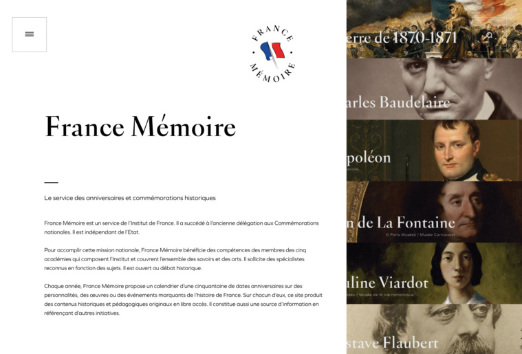 Histoire: France Mémoire, nouveau site en ligne de l'Institut de France Histoire: France Mémoire, nouveau site en ligne de l'Institut de France