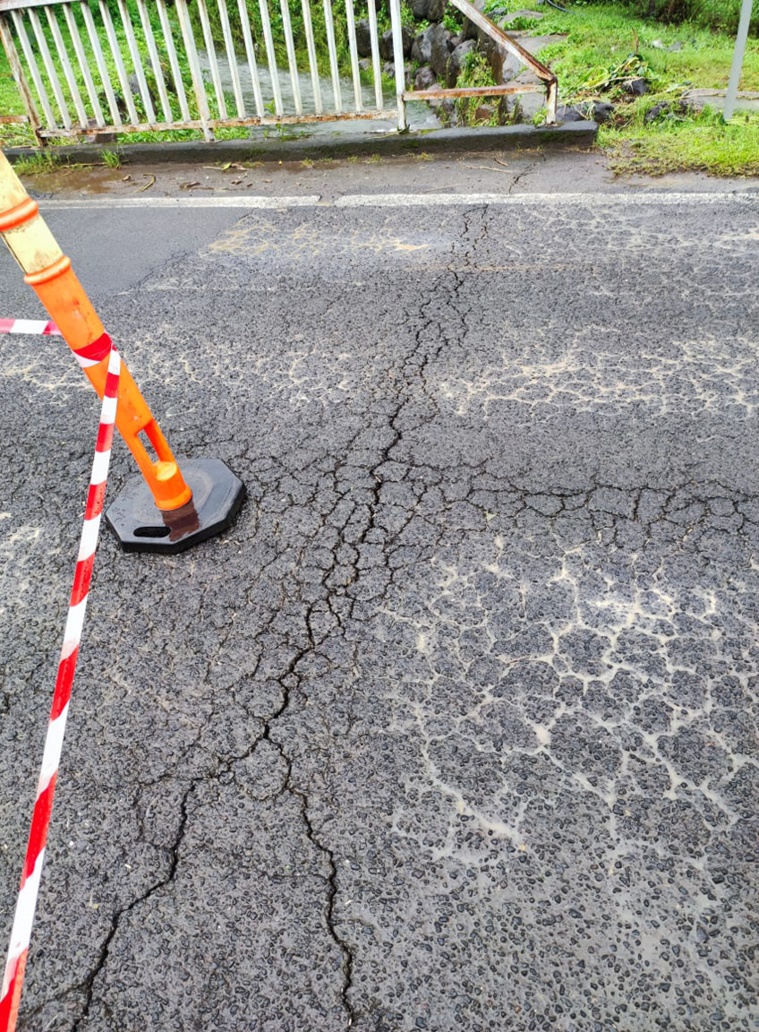 Risque d'affaissement du pont Teruvea de Pueu Risque d'affaissement du pont Teruvea de Pueu
