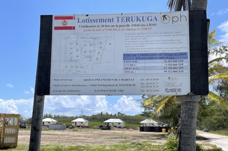 Le lotissement Terukuga à Hao sort de terre Le lotissement Terukuga à Hao sort de terre