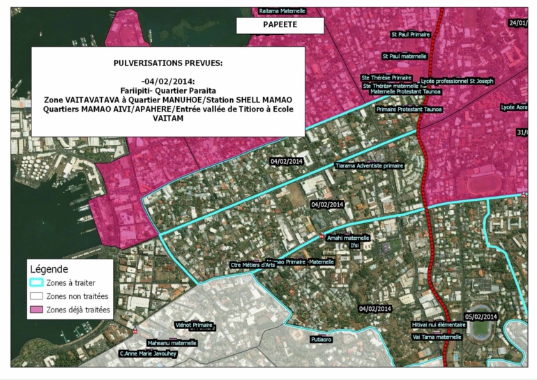 Lutte anti-vectorielle: cartographie des pulvérisations de la semaine Lutte anti-vectorielle: cartographie des pulvérisations de la semaine