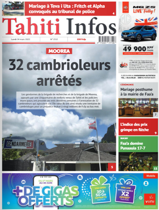 Cliquer sur la Une pour lire le journal Cliquer sur la Une pour lire le journal