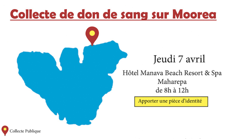 Don du sang jeudi au Manava Moorea Don du sang jeudi au Manava Moorea