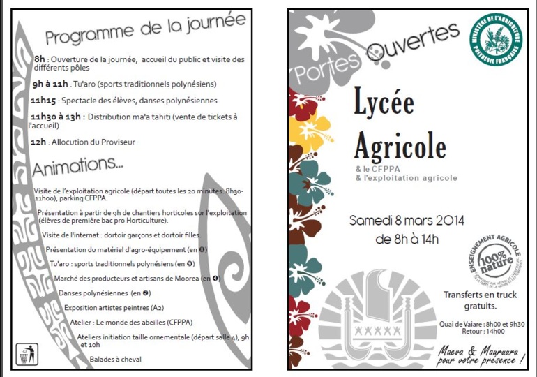 Journée portes ouvertes du lycée agricole de Moorea Journée portes ouvertes du lycée agricole de Moorea