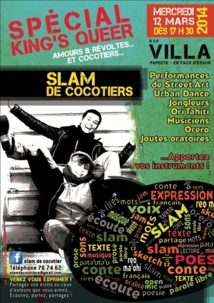 Slam de Cocotiers "Spécial king's Queer" ce mercredi 12 mars Slam de Cocotiers "Spécial king's Queer" ce mercredi 12 mars
