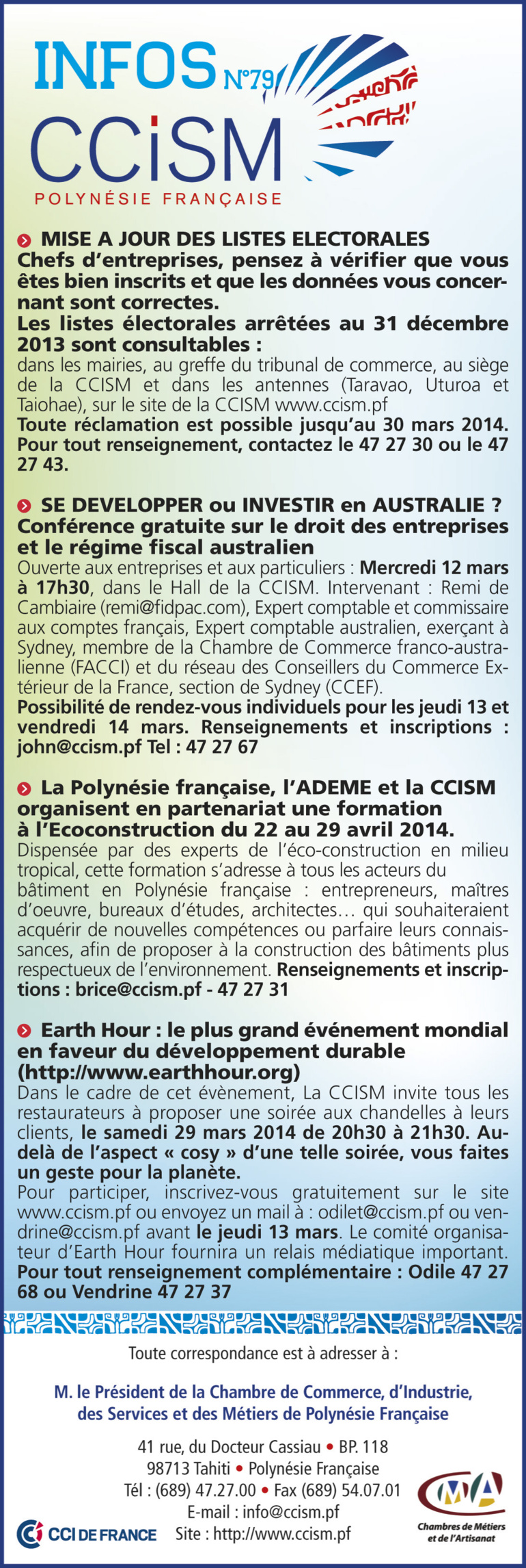 Infos CCISM N°79 Infos CCISM N°79
