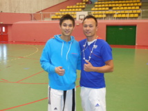 Teddy TENG en compagnie de Ludovic VO (Entraineur de l’Equipe de France Olympique de Taekwondo et double champion du Monde).