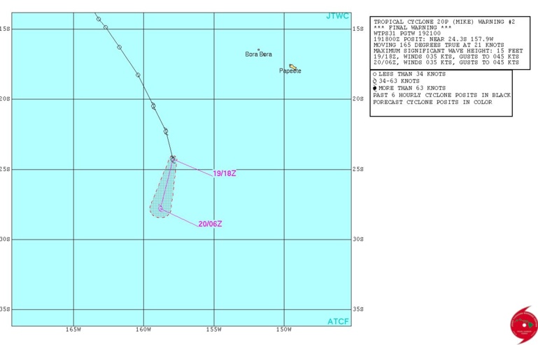 Mike, une tempête tropicale qui progresse aux îles cook Mike, une tempête tropicale qui progresse aux îles cook