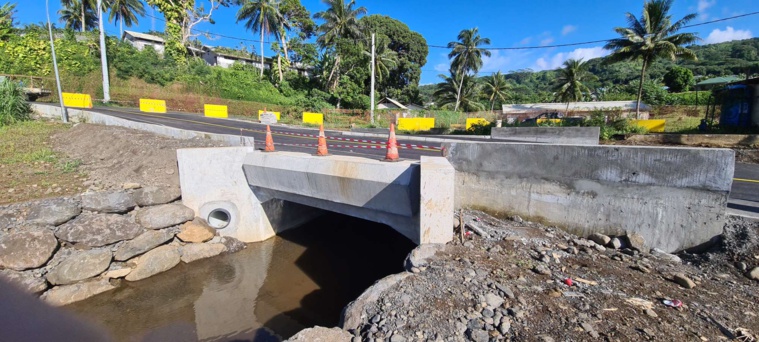Réouverture du pont de Vairua à Taravao Réouverture du pont de Vairua à Taravao
