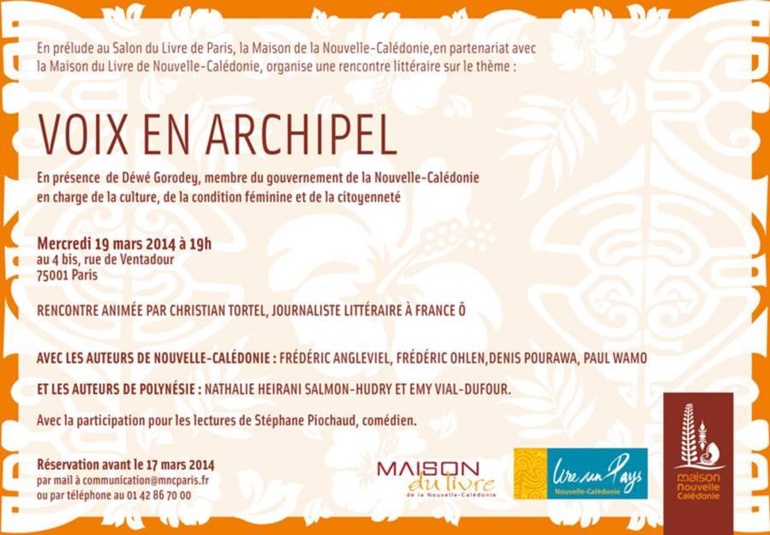 Salon du livre: deux auteurs polynésiens à l'honneur des "Voix en Archipels" Salon du livre: deux auteurs polynésiens à l'honneur des "Voix en Archipels"