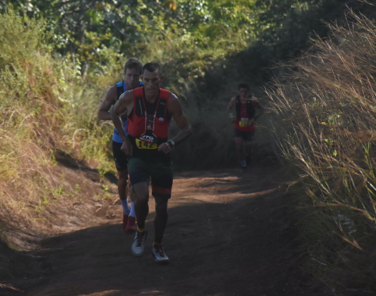 Damien Troquenet menait le train, devant Thomas Lubin, lors de la grosse montée vers la Croix. Damien Troquenet menait le train, devant Thomas Lubin, lors de la grosse montée vers la Croix.