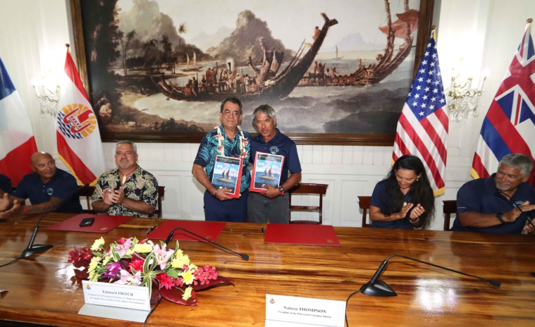Édouard Fritch et Nainoa Thompson, ensemble pour l’océan Édouard Fritch et Nainoa Thompson, ensemble pour l’océan