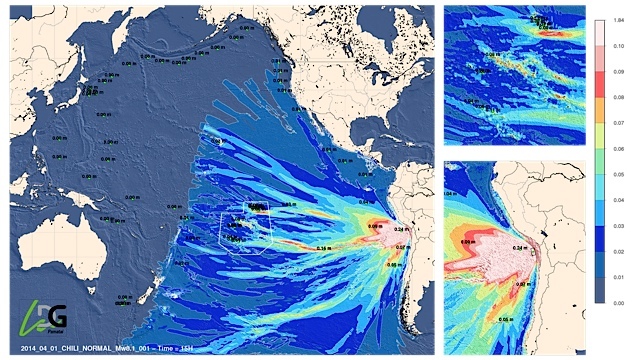 Carte réalisée par le laboratoire de Géophysique, Centre Polynésien de Prévention des Tsunamis