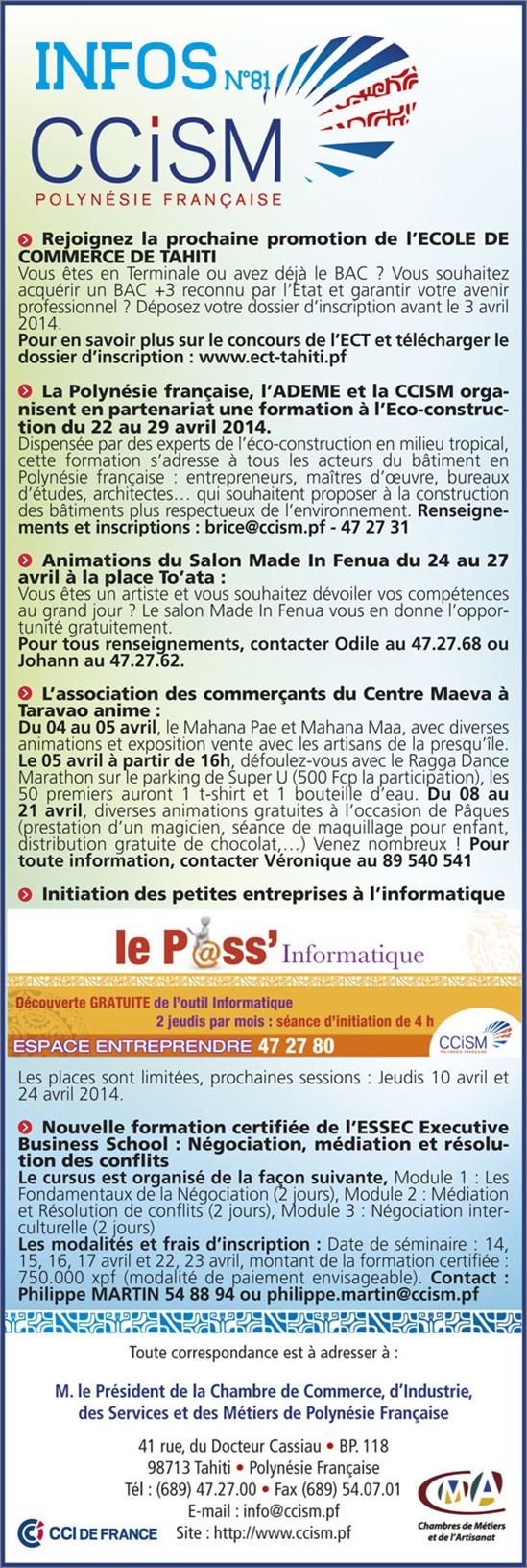 Infos CCISM N°81 Infos CCISM N°81