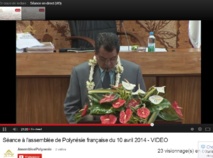Edouard Fritch lors de son allocution ce jeudi à l'Assemblée de la Polynésie française et sur la chaîne You Tube de l'institution.