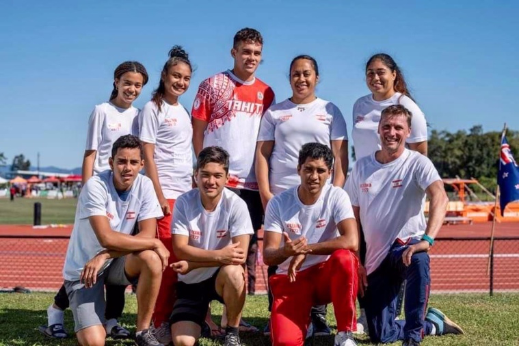 La délégation tahitienne qui a participé aux Oceania d'athlétisme dans la ville de Mc Kay en Australie.