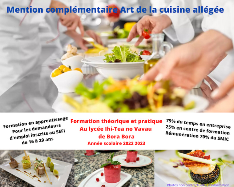 Nouvelle formation cuisine allégée à Bora Bora Nouvelle formation cuisine allégée à Bora Bora