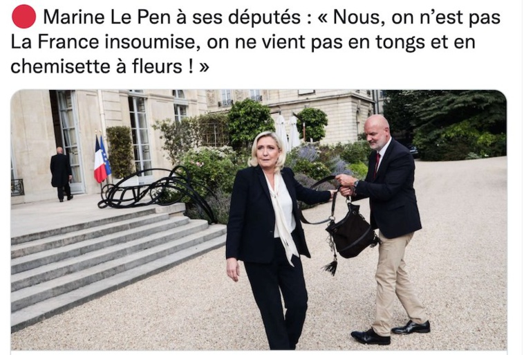 "Tongs et chemisette à fleurs" : Bad buzz pour Marine Le Pen au fenua "Tongs et chemisette à fleurs" : Bad buzz pour Marine Le Pen au fenua