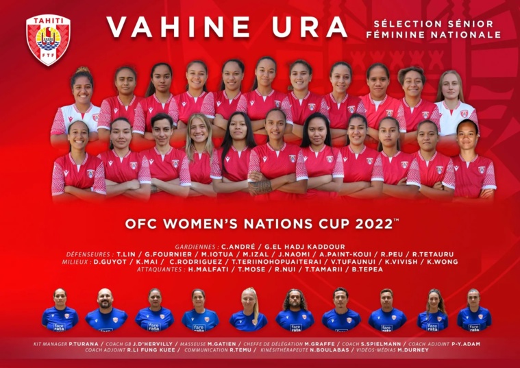 La sélection des Vahine 'Ura et le staff tahitien qui participera à la Nations Cup. La sélection des Vahine 'Ura et le staff tahitien qui participera à la Nations Cup.