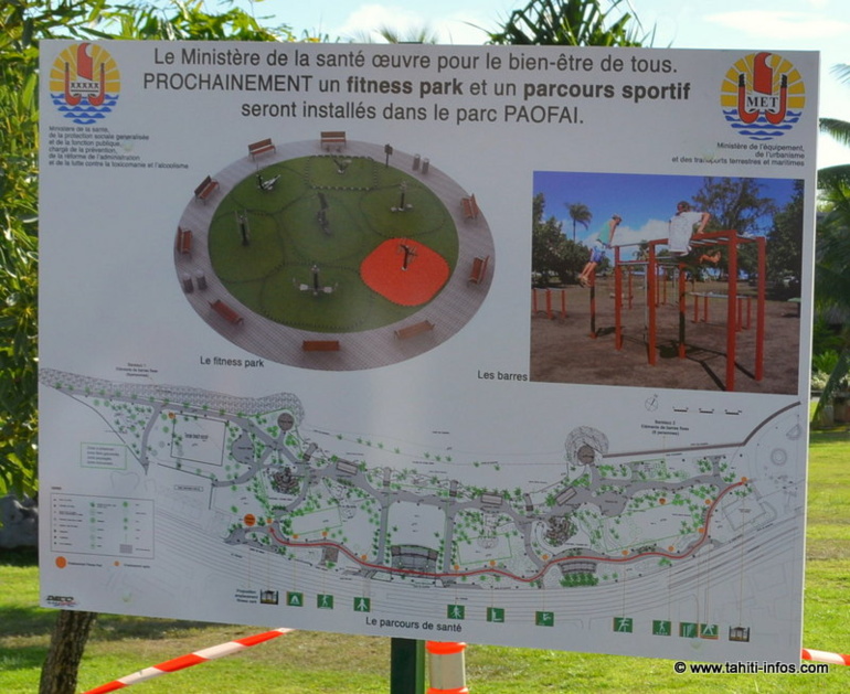 Le plan d'aménagement du parcours sportif du parc Paofai